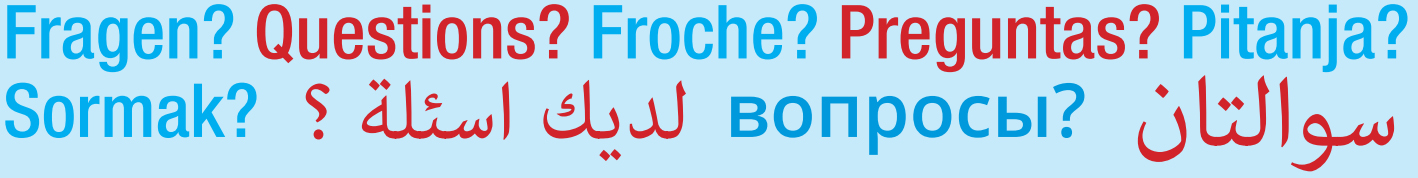 Fragen? Questions?